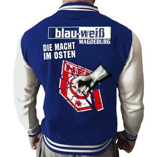 Collegejacke blau-wei� MAGDEBURG - DIE MACHT IM OSTEN  blau/wei� L