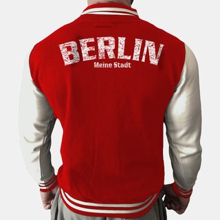 Collegejacke BERLIN - Meine Stadt  rot/wei� XXL
