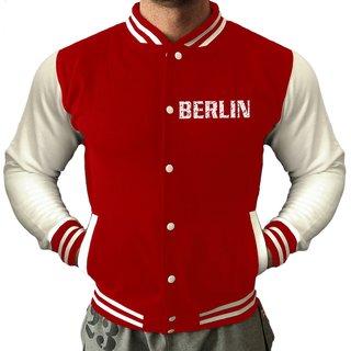 Collegejacke BERLIN - Meine Stadt  rot/wei� XXL