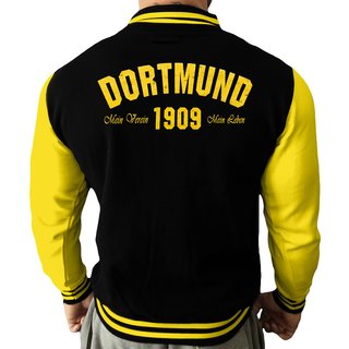 Collegejacke DORTMUND - Mein Verein 1909 Mein Leben  schwarz/gelb