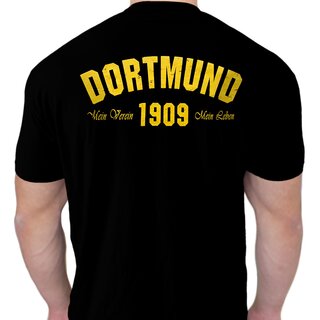 T-Shirt DORTMUND - Mein Verein 1909 Mein Leben schwarz-gelb XL