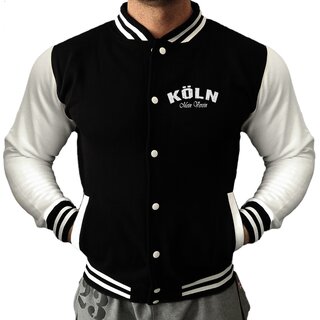 Collegejacke K�LN - Mein Verein 1948 Mein Leben  schwarz/wei� XL