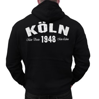 Zip-Hoodie KLN - Mein Verein 1948 Mein Leben  schwarz