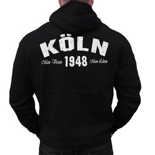 Zip-Hoodie K�LN - Mein Verein 1948 Mein Leben  schwarz 3XL