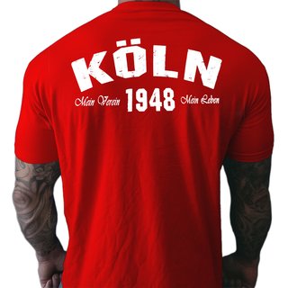 T-Shirt K�LN - Mein Verein 1948 Mein Leben  rot XS