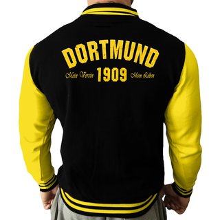 Collegejacke DORTMUND - Mein Verein 1909 Mein Leben  schwarz/gelb 3XL