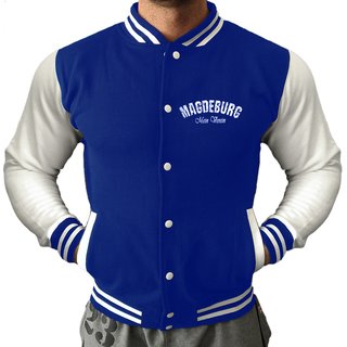 Collegejacke MAGDEBURG - Mein Verein 1965 Mein Leben  blau/wei�