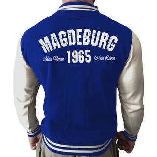 Collegejacke MAGDEBURG - Mein Verein 1965 Mein Leben  blau/wei� M