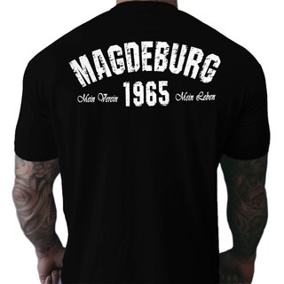 T-Shirt MAGDEBURG - Mein Verein 1965 Mein leben schwarz S