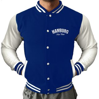 Collegejacke HAMBURG - Mein Verein 1887 Mein Leben  blau/wei XXL