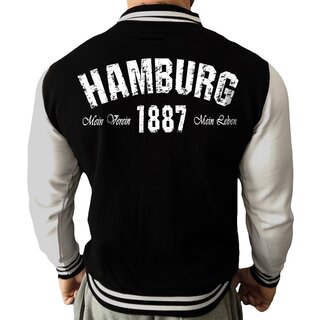 Collegejacke HAMBURG - Mein Verein 1887 Mein Leben  schwarz/wei� M