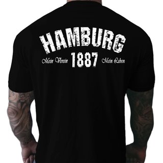 T-Shirt HAMBURG - Mein Verein 1887 Mein leben schwarz 4XL