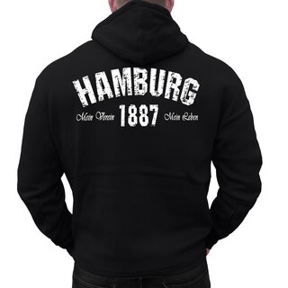 Zip-Hoodie HAMBURG - Mein Verein 1887 Mein Leben  schwarz XS