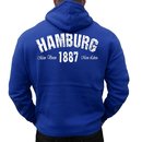 Hoodie HAMBURG - Mein Verein 1887 Mein Leben blau L