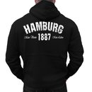 Hoodie HAMBURG - Mein Verein 1887 Mein Leben schwarz