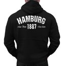 Hoodie HAMBURG - Mein Verein 1887 Mein Leben schwarz L