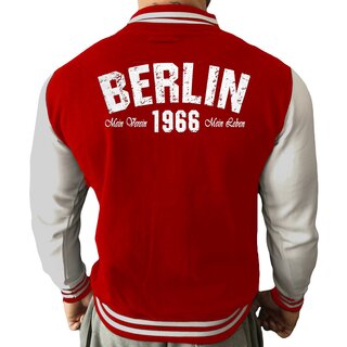 Collegejacke BERLIN - Mein Verein 1966 Mein Leben  rot/wei� XS