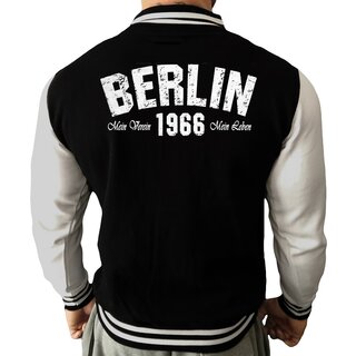 Collegejacke BERLIN - Mein Verein 1966 Mein Leben  schwarz/wei� XS