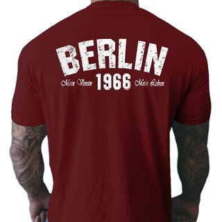 T-Shirt BERLIN - Mein Verein 1966 Mein Leben  burgundy M
