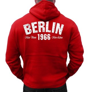 Zip-Hoodie BERLIN - Mein Verein 1966 Mein Leben  rot 3XL