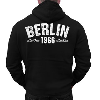 Zip-Hoodie BERLIN - Mein Verein 1966 Mein Leben  schwarz 3XL