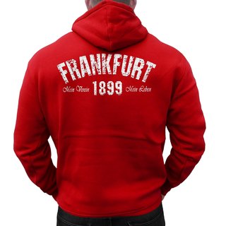 Hoodie FRANKFURT - Mein Verein 1899 Mein Leben  rot XS