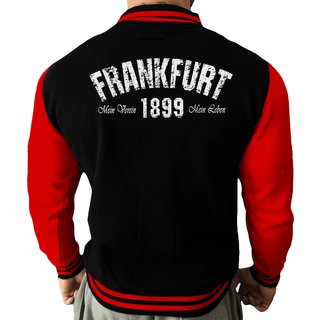 Collegejacke FRANKFURT - Mein Verein 1899 Mein Leben  schwarz-rot M