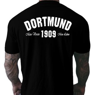T-Shirt DORTMUND - Mein Verein 1909 Mein Leben schwarz-wei� L