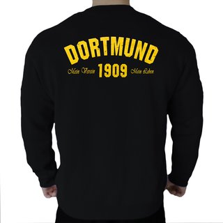 Sweatshirt DORTMUND - Mein Verein 1909 Mein Leben  schwarz-gelb 3XL