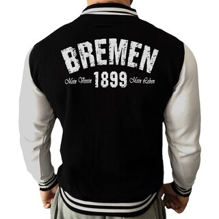 Collegejacke BREMEN - Mein Verein 1899 Mein Leben  schwarz-wei� XXL
