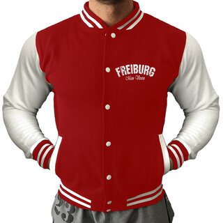 Collegejacke FREIBURG - Mein Verein 1904 Mein Leben  rot-wei� 3XL