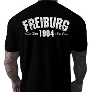 T-Shirt FREIBURG - Mein Verein 1904 Mein Leben  schwarz XS
