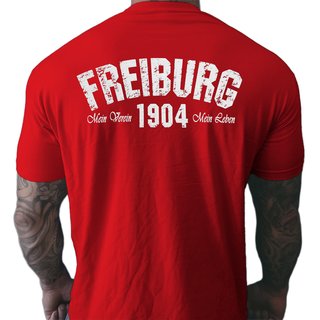 T-Shirt FREIBURG - Mein Verein 1904 Mein Leben  rot 3XL