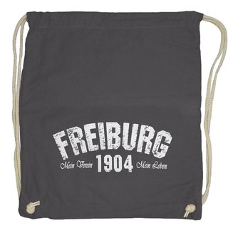 Beutelrucksack FREIBURG - Mein Verein 1904 Mein Leben  grau