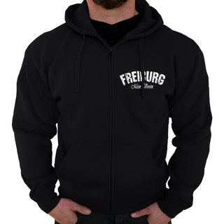 Zip-Hoodie FREIBURG - Mein Verein 1904 Mein Leben  schwarz XS
