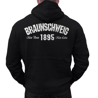 Hoodie BRAUNSCHWEIG - Mein Verein 1895 Mein Leben  schwarz 3XL
