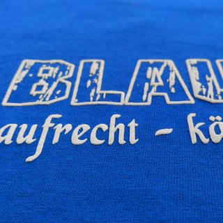 T-Shirt BLAU WEISS - aufrecht - k�mpferisch - standhaft  blau XL