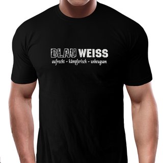 T-Shirt BLAU WEISS - aufrecht - k�mpferisch - standhaft  schwarz XL