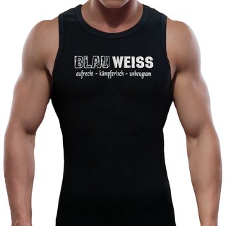 Tank Top BLAU WEISS - aufrecht - k�mpferisch - standhaft  schwarz XL