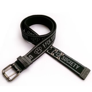 YAKUZA Unisex-G�rtel FxCK SOCIETY GB 8206 in schwarz 120 cm
