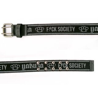 YAKUZA Unisex-G�rtel FxCK SOCIETY GB 8206 in schwarz 120 cm