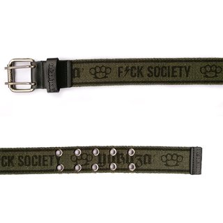 YAKUZA Unisex-G�rtel FxCK SOCIETY GB 8206 in dark olive 75 cm
