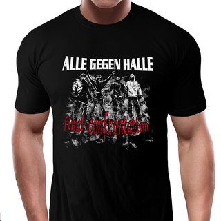 T-Shirt ALLE GEGEN HALLE - final confrontation  schwarz 4XL
