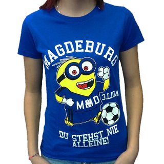 T-Shirt MAGDEBURG Minion blau (f�r Frauen) XL