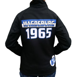 Frauen Soft Shell Jacke MAGDEBURG 1965 mit Dom  schwarz S