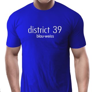 T-Shirt district 39  blau-weiss  blau S