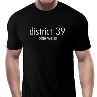 T-Shirt district 39  blau-weiss  schwarz XL